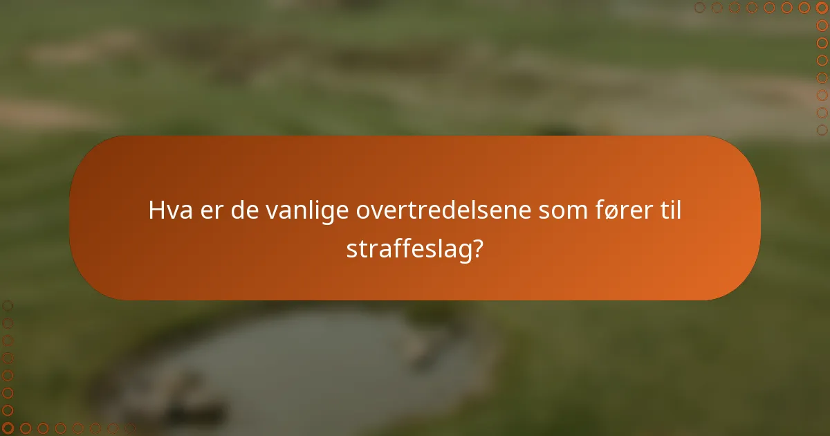 Hva er de vanlige overtredelsene som fører til straffeslag?