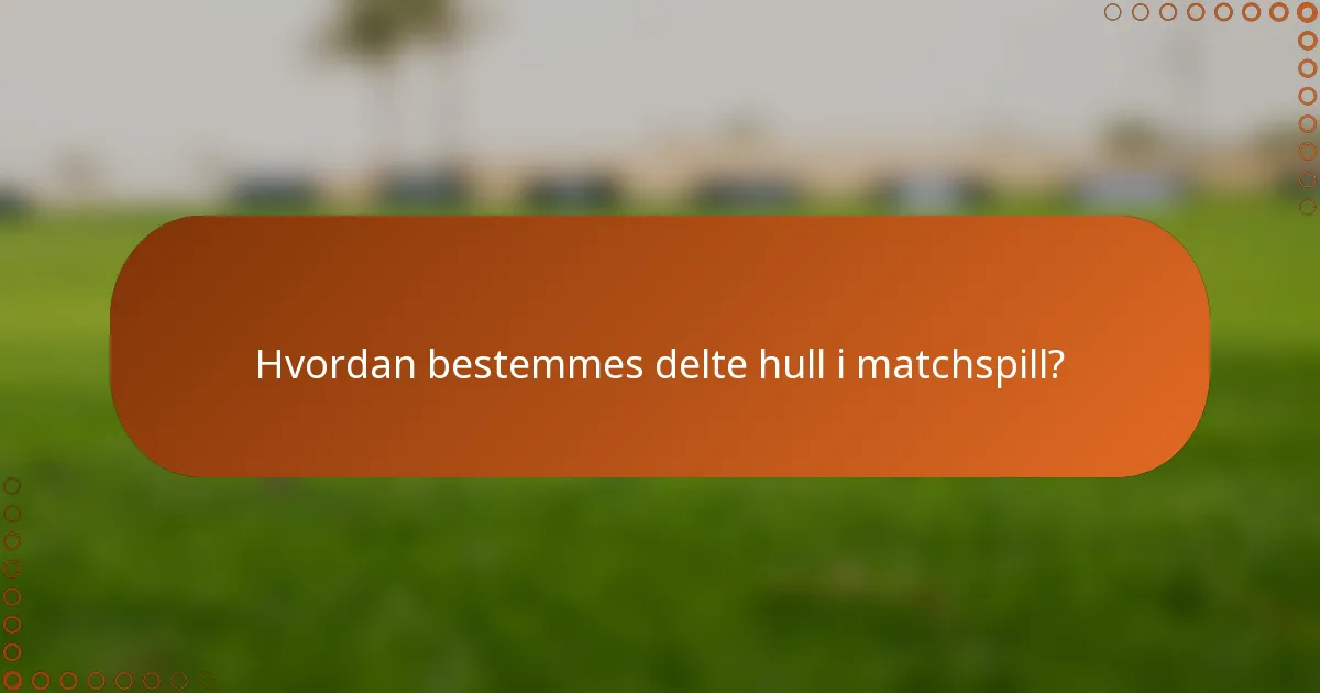 Hvordan bestemmes delte hull i matchspill?